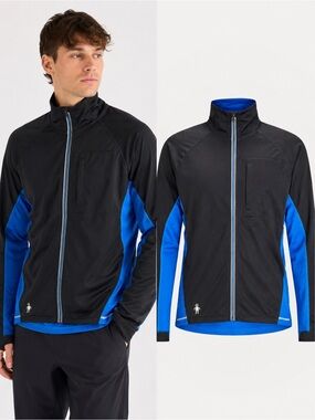 Smartwool PhD | Full Zip Athletic Running Jacket | Blue Black | Men’s Large
